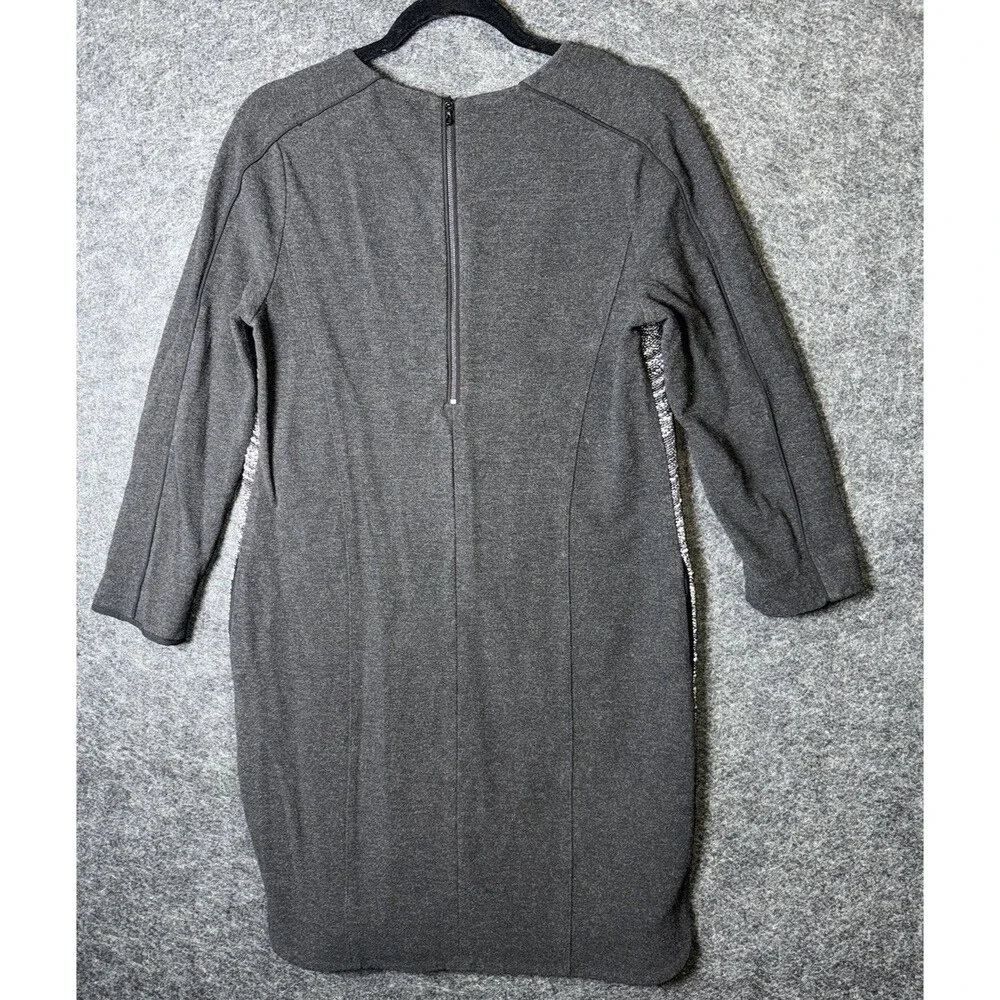 Vince. Mixed Media Shift Dress Black Gray Tweed Wool Blend Pockets Size S Small